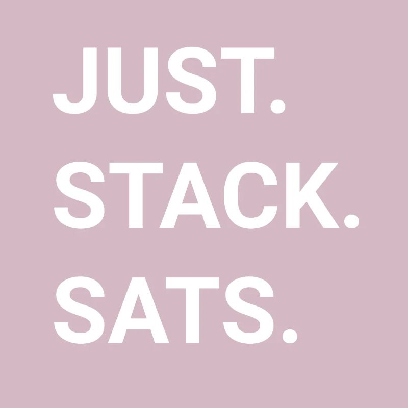 Just Stack Sats I BTC Bitcoin Crypto Geschenk