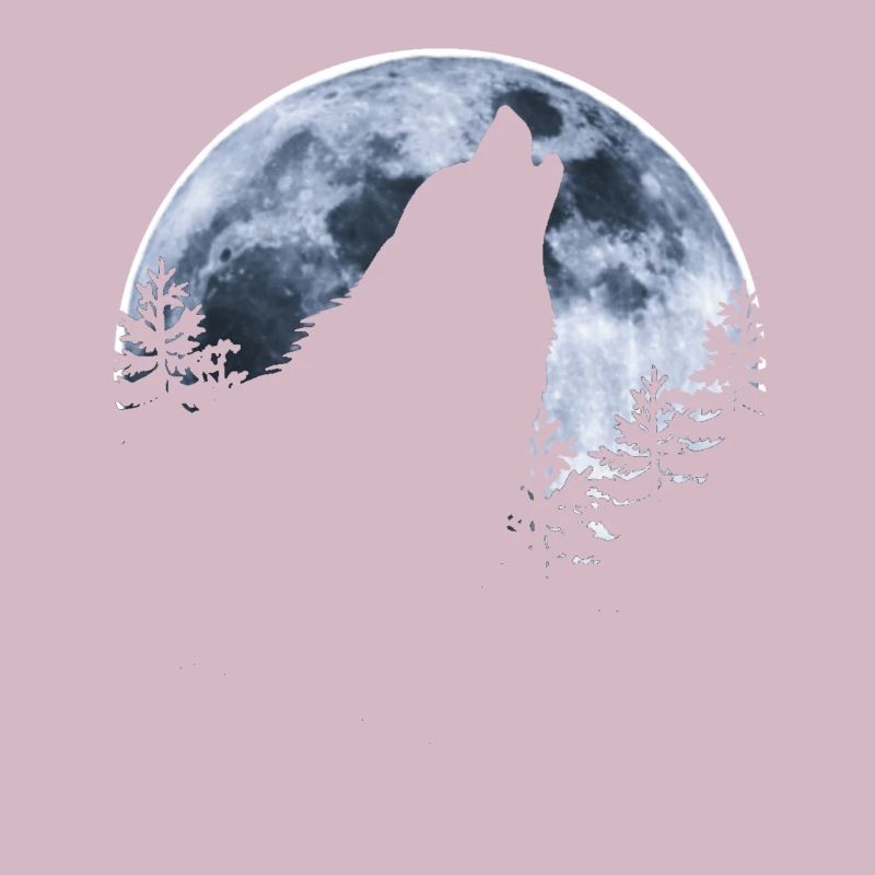 Wolf heult Mond an - Wolfs Silhouette