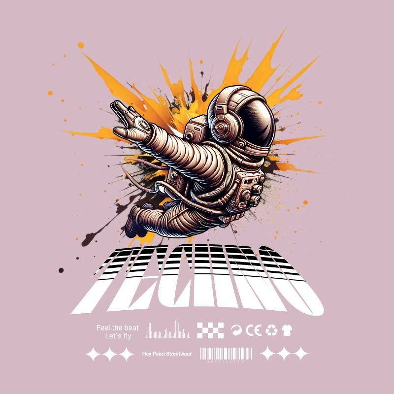 Astronaut im Sprayer-Splash Techno