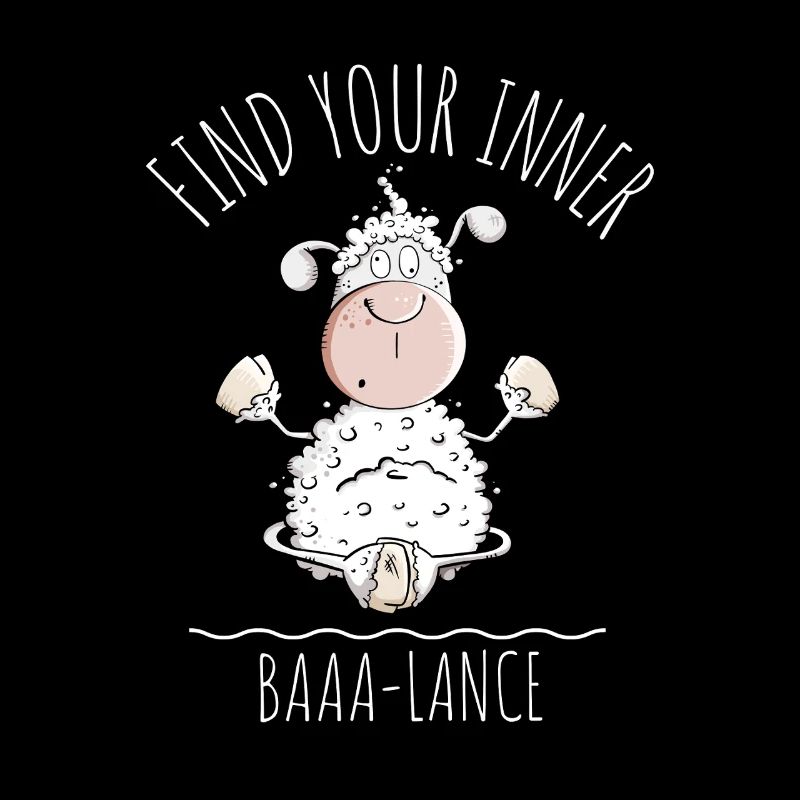 Yoga Schaf Spruch Baaa-Lance Wortpiel