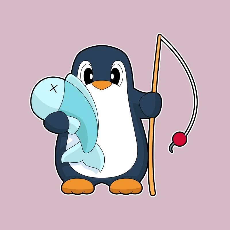 Pingouin Pêcheur Poisson Pêche
