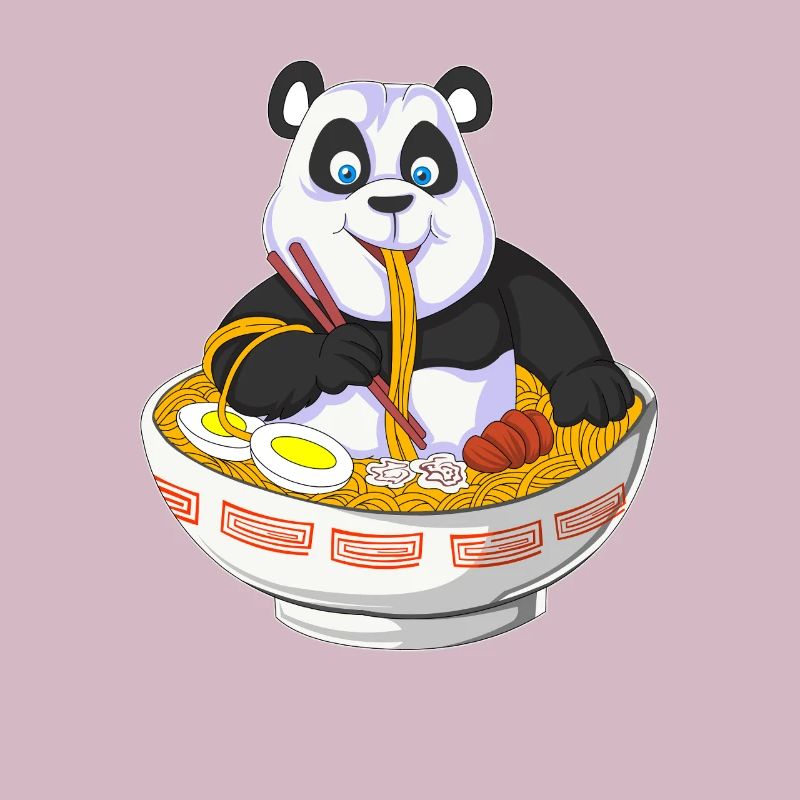 Panda Chef mit Nudelschüssel Design