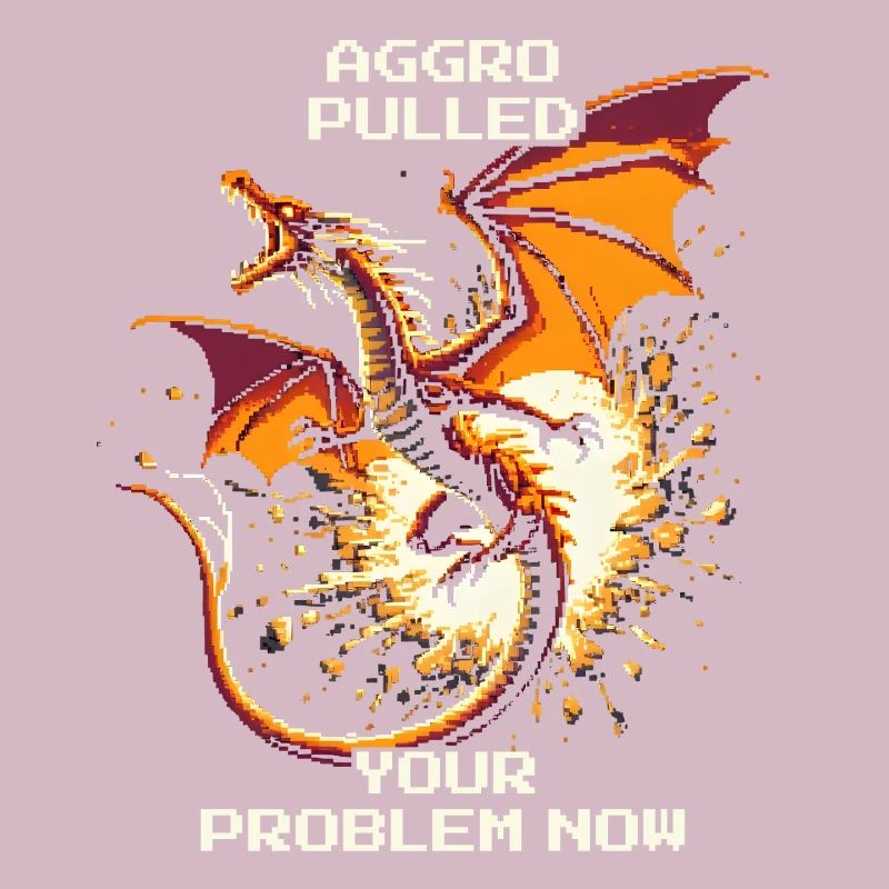 Aggro gezogen – dein Problem | Drache Pixel Art