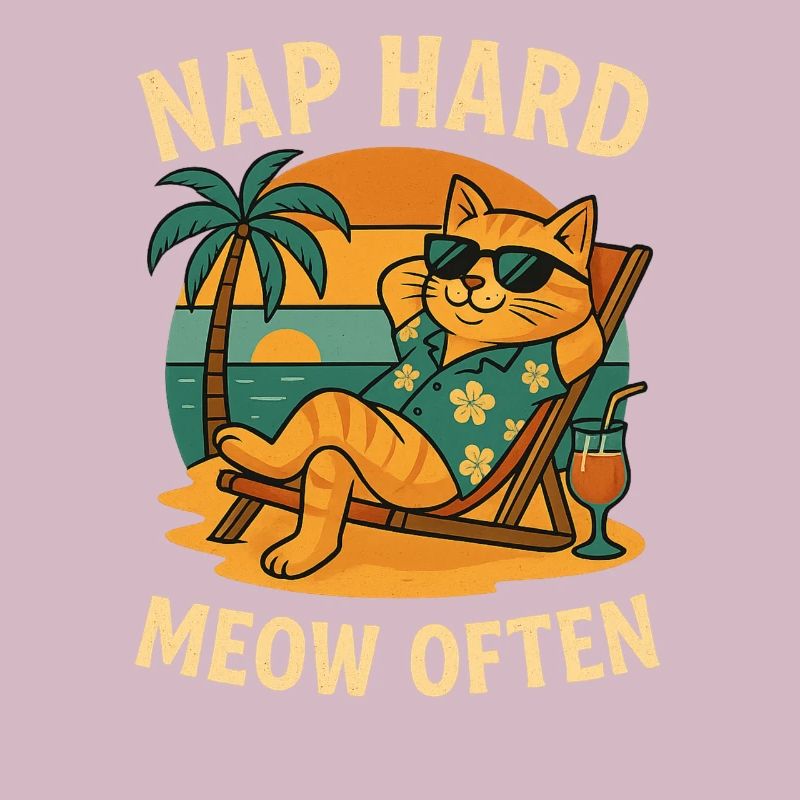 Chat fait une sieste de plage difficile souvent