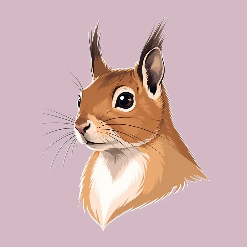 Illustrierter Eichhörnchenkopf