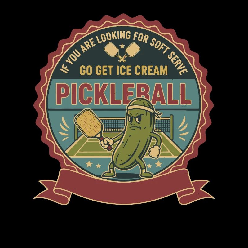 Pickleball Soft Serve Va chercher de la crème Drôle