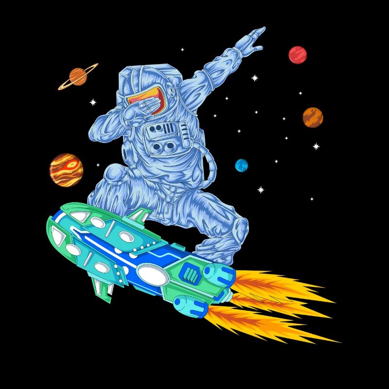 T-shirt spatial Astronaute en hoverboard