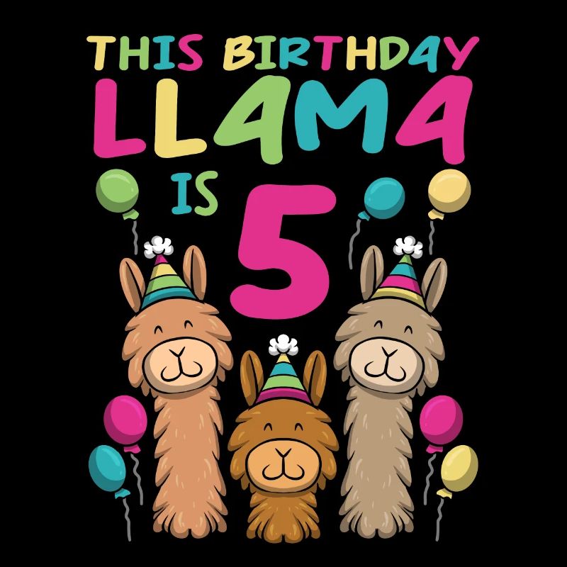 Lama Geburtstag 5. Geburtstag Party Alpaka Mädchen