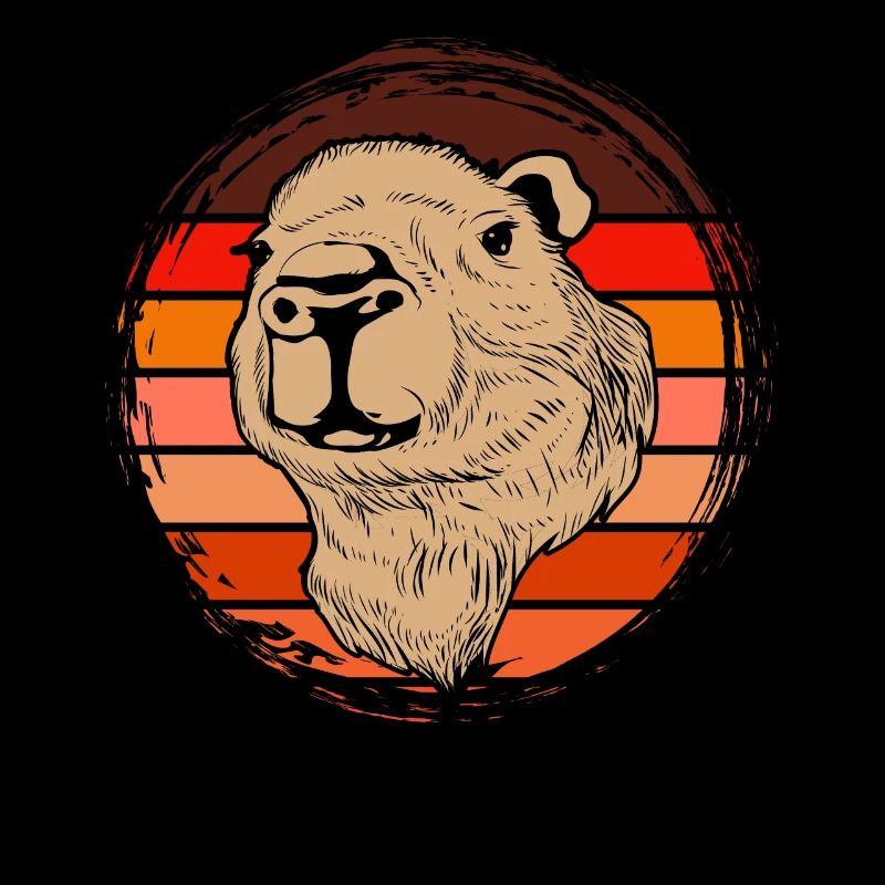 Retro Capybara Lover Animal Cute Capybara
