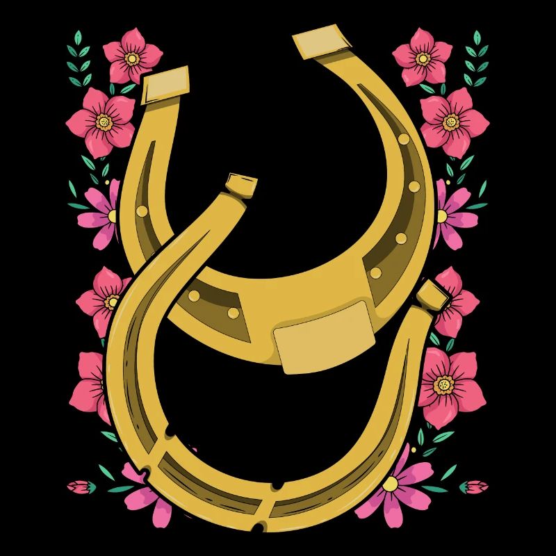 Equitation Cadeau Cavalier Fleurs Fer à cheval