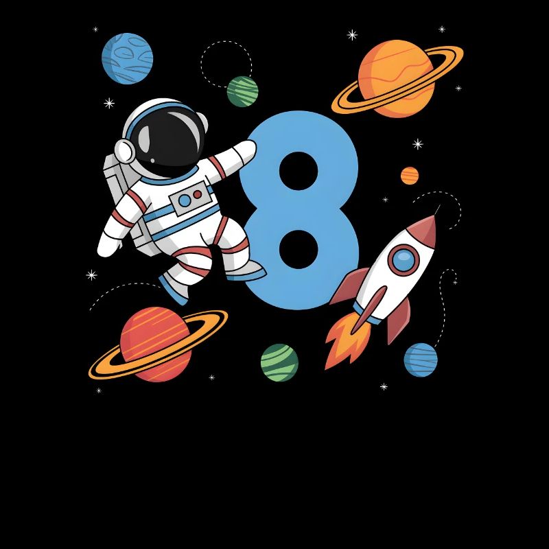 8th Birthday Boys 8 Years Astronaut Birthday