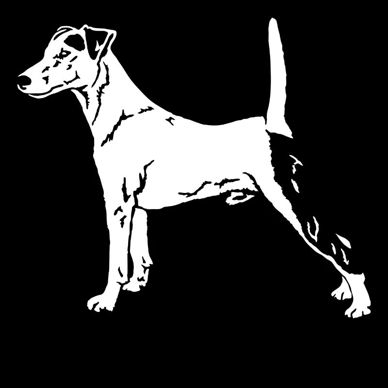 Fox Terrier debout avec du texte