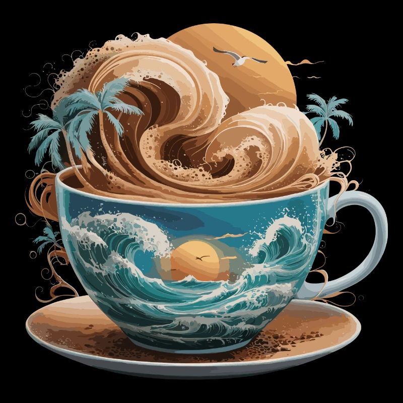 Tropical Beach Waves Kaffeetasse für eine