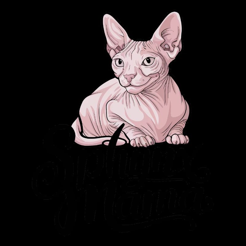 Sphynx Katze Lustiges Kätzchen Mama Haarlos Felllos