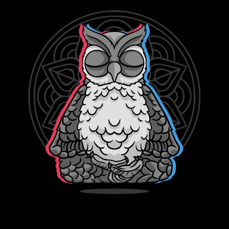 Namaste Eule Mandala Lotus Meditation Eule