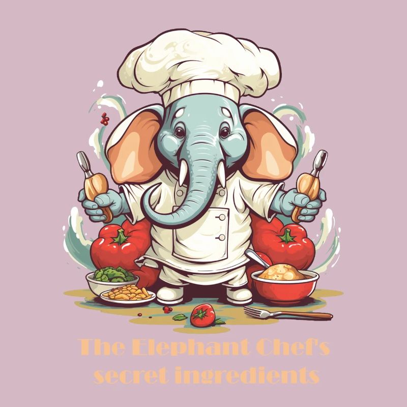 Boiling elephant with lettering