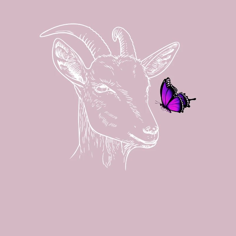 Chèvre avec papillon