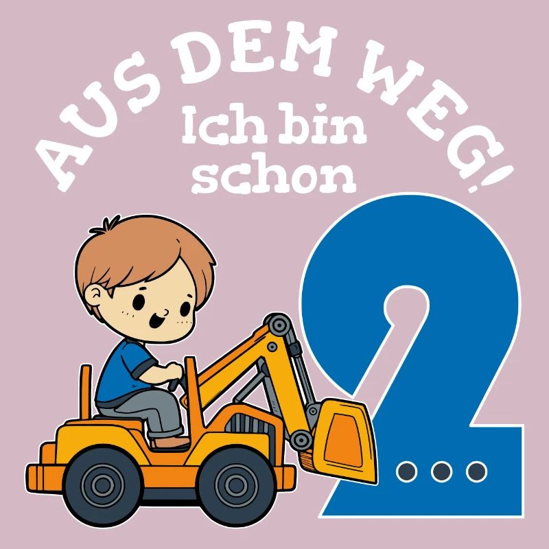 2. Geburtstag Bagger Junge