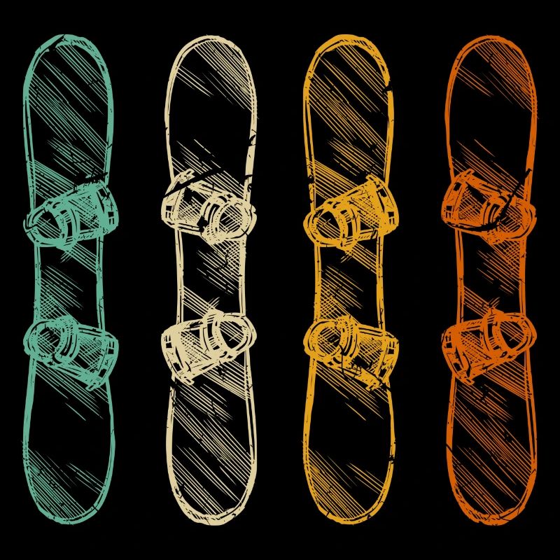Retro Snowboard Snowboarder Vintage