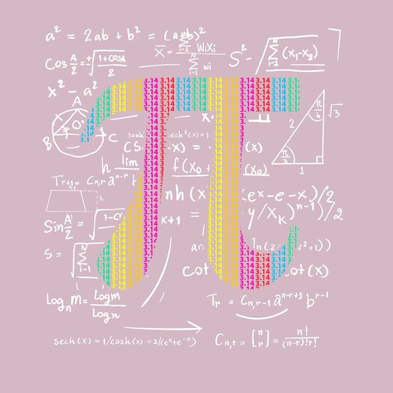 Pi Day 3.14 Pi symbol with Math Equations Gift