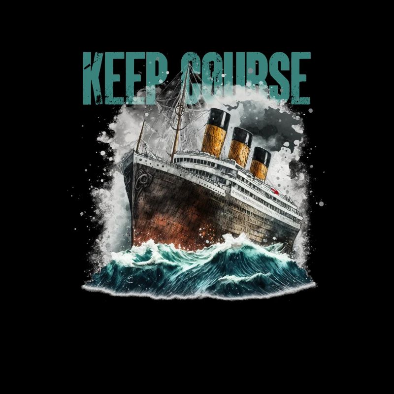 Navire comique dans la mer orageuse