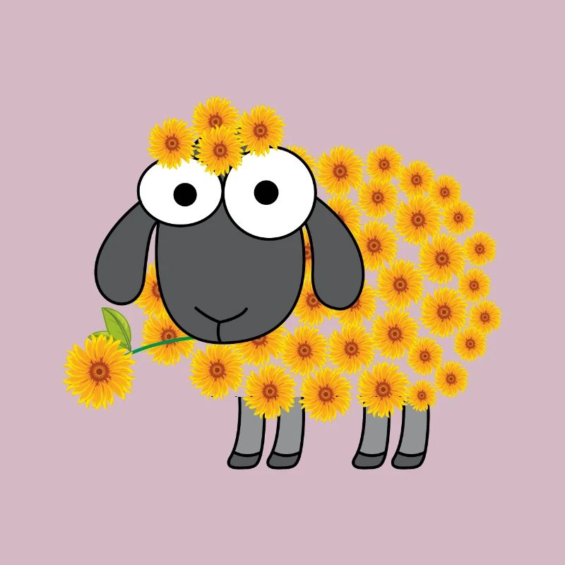 Conception de fleur de mouton pour un amoureux des moutons