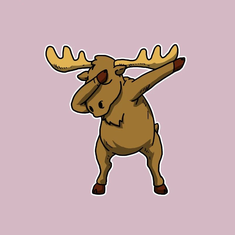 Funny Dabbing Moose Dab Dance Deer Lover Gift