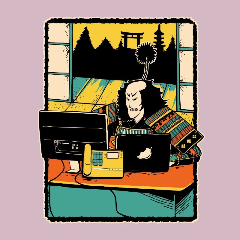 Samurai Computer Nerd Programmeur IT Web Designer