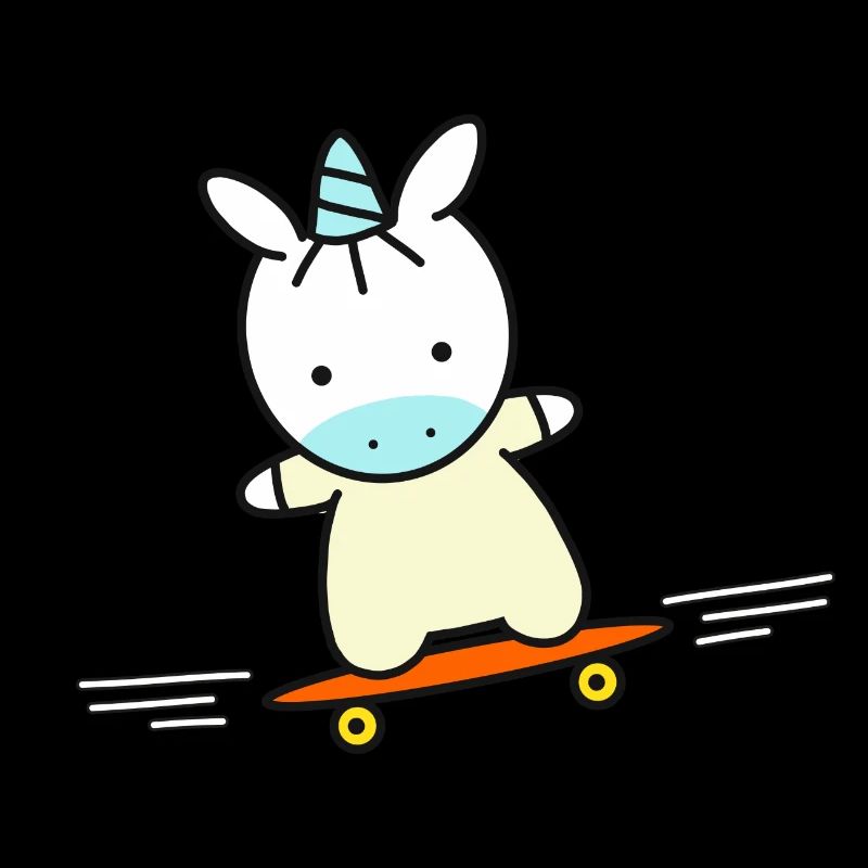 T-Shirt Einhorn Skateboard Geschenk Geschenkidee