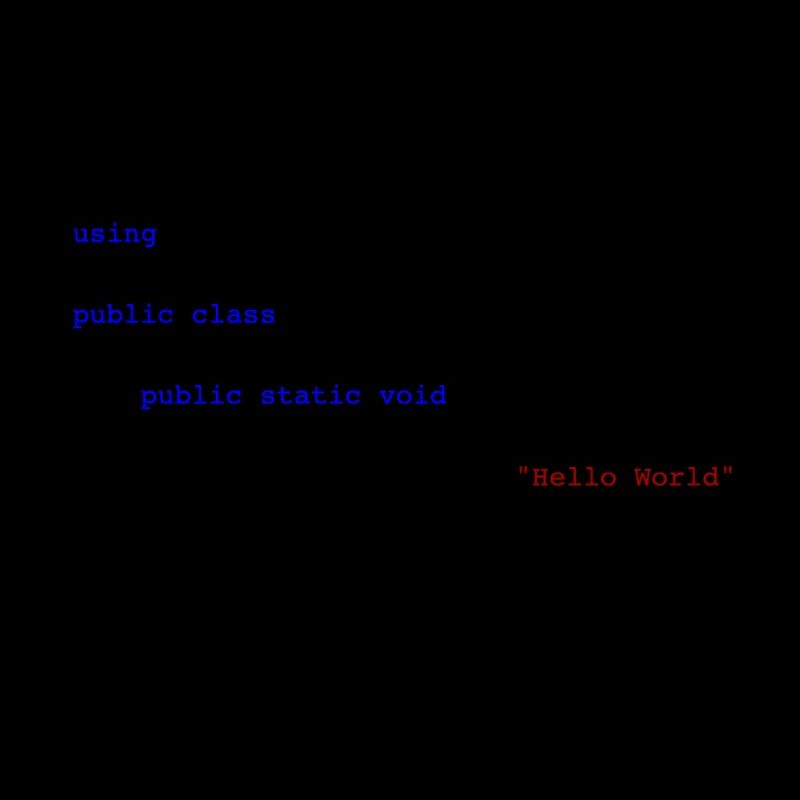 C# .NET Code Hello World Programmierer Geschenk