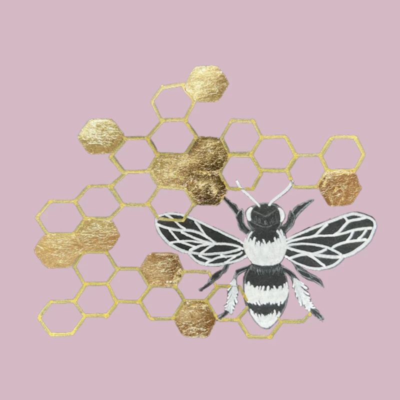Hive with gold leaf