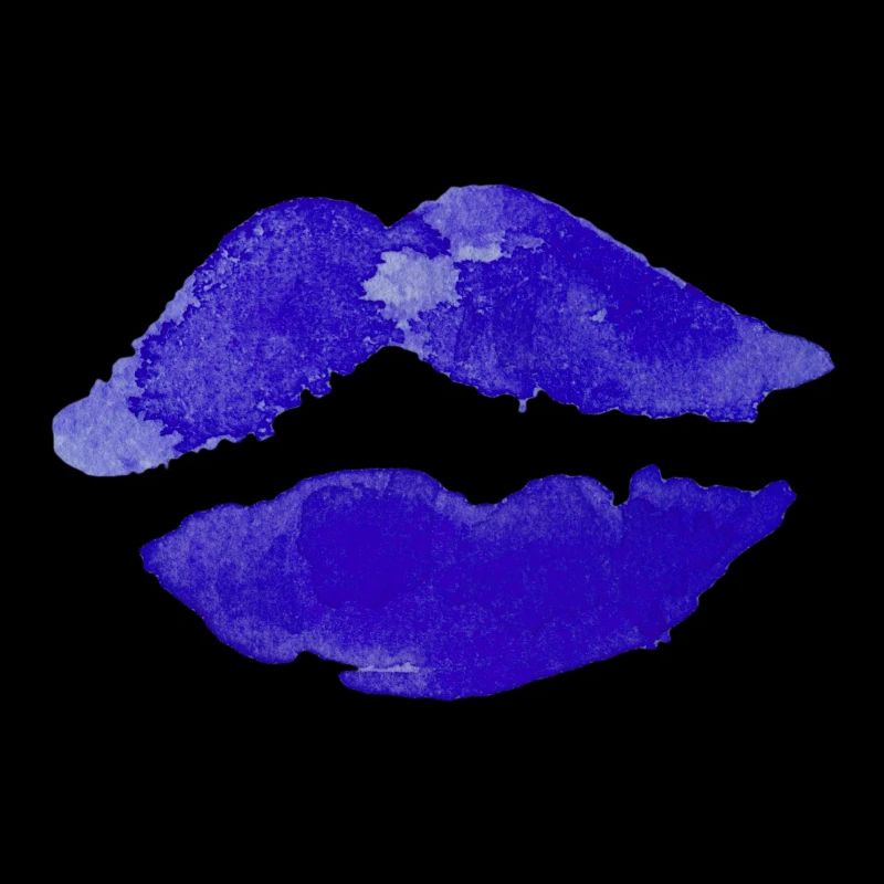Bouche Lèvres Rose Baiser Bleu Idée Cadeau