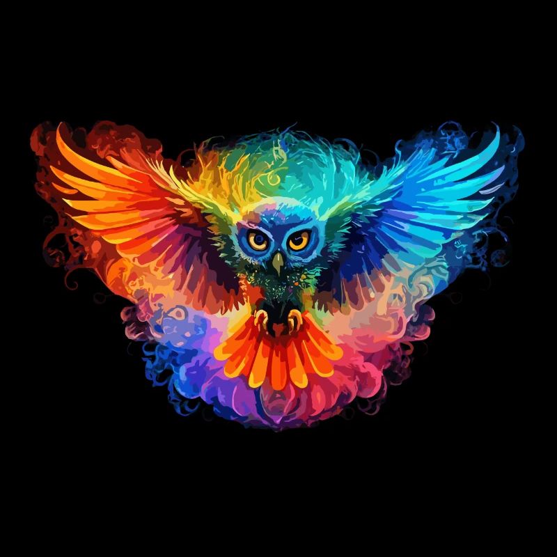 Regenbogen Eulenherz Kunst