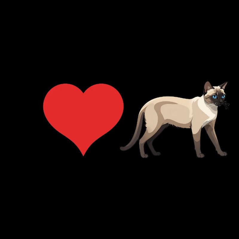 J’adore Siam Cats - Conception de chat mignon