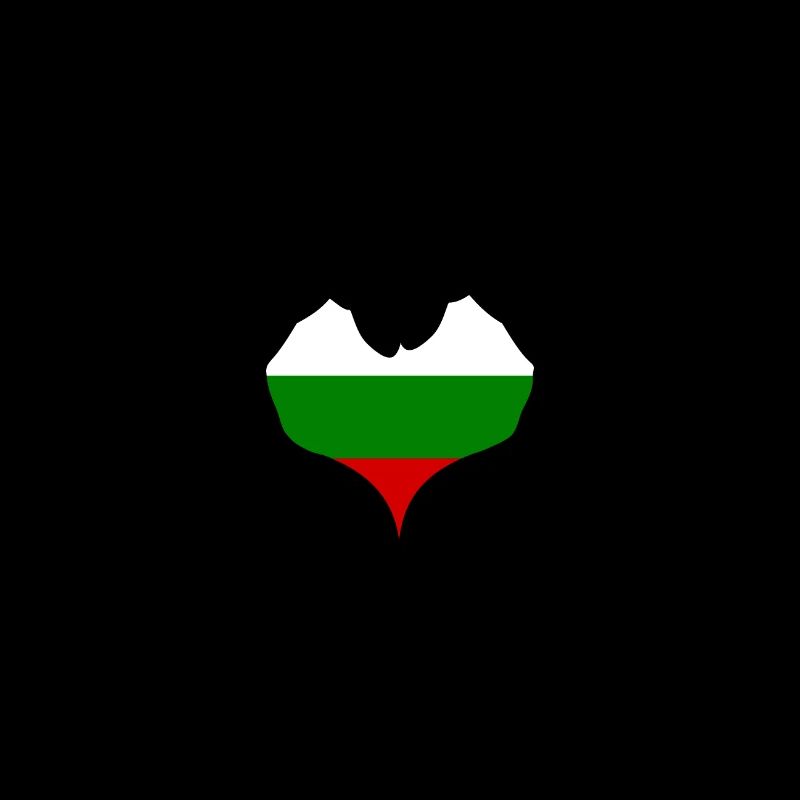 Drapeau de la Bulgarie en forme de coeur