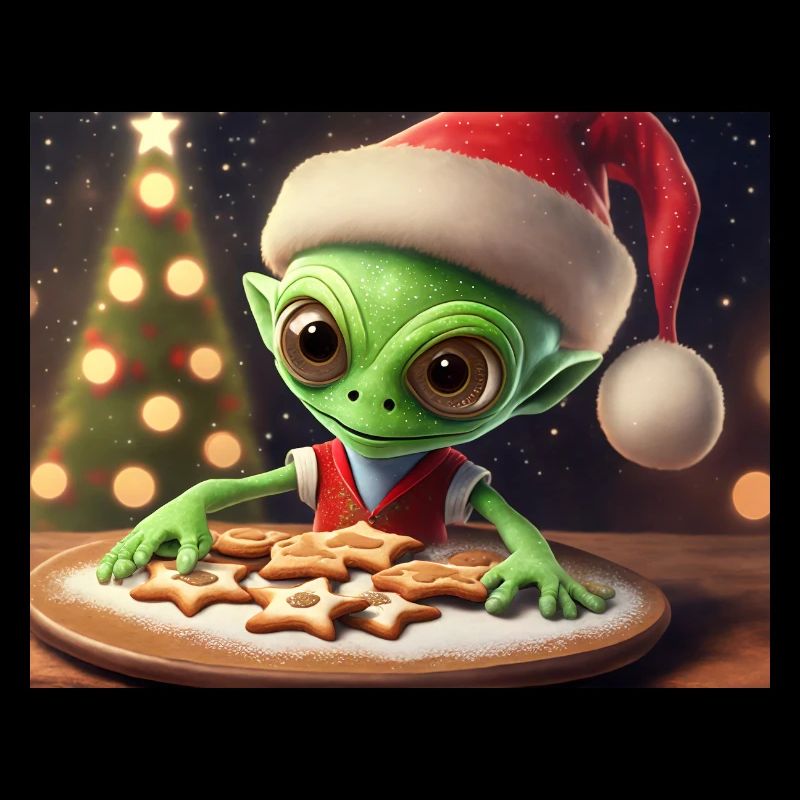 Alien trägt einen hässlichen Weihnachtspullover
