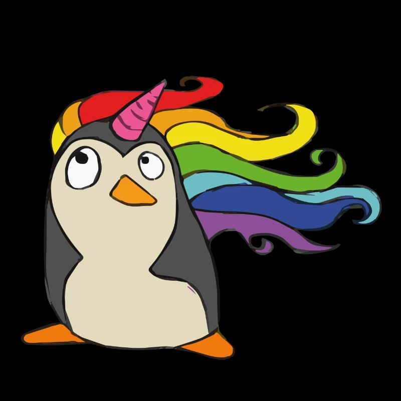 Punguin Einhorn Regenbogen