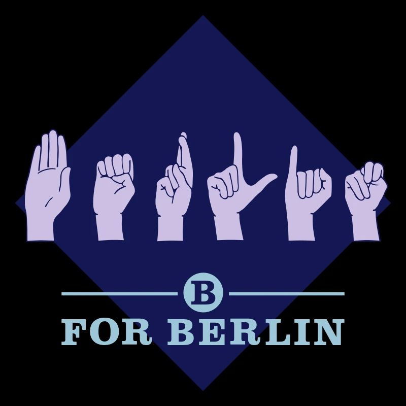 B for Berlin - Gebärde - Farbkombi frei wählbar!