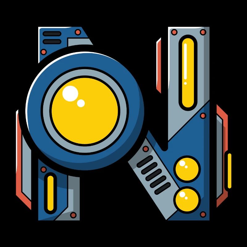 Buchstabe N Geschenk Name Roboter Technik nerd