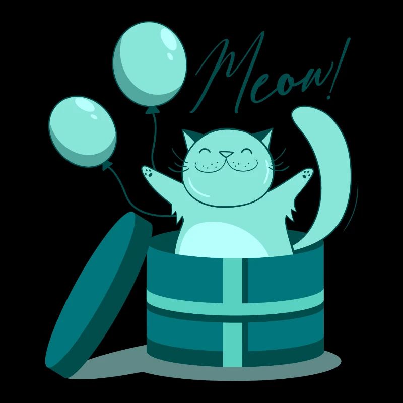 Surprise cat air balloon box gift