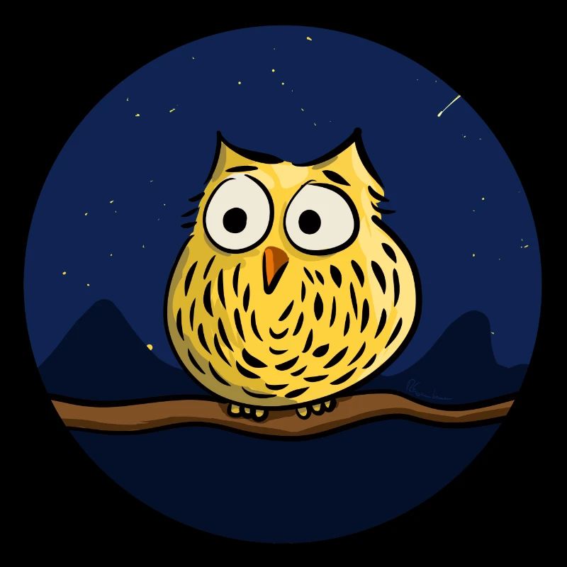 Cute owl at night
