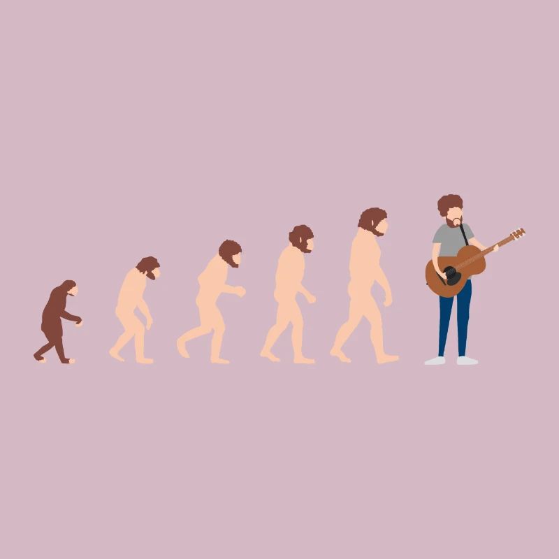 Evolution Gitarrist Lustige Geschenkidee
