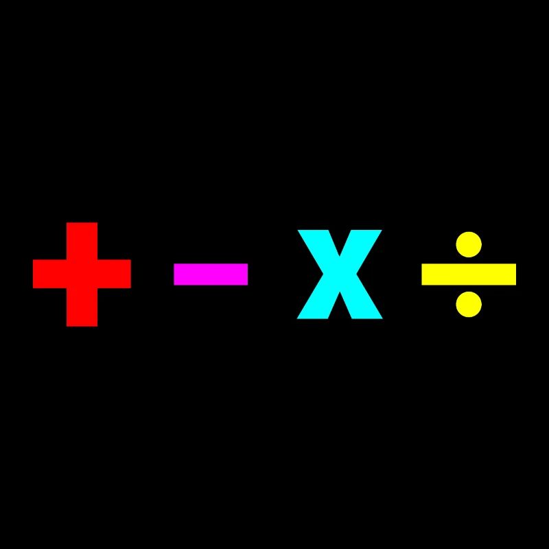 Math + - × ÷ plus moins multiplier le poison de division