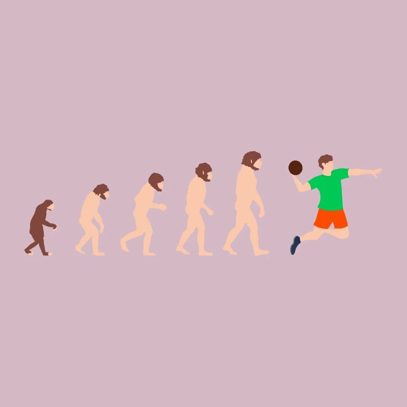 Evolution Handball Player Lustige Geschenkidee