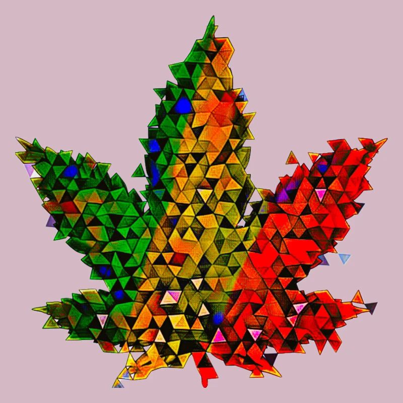 🥦 Feuille de chanvre - Low Poly - Version 🥦 Reggae Weed