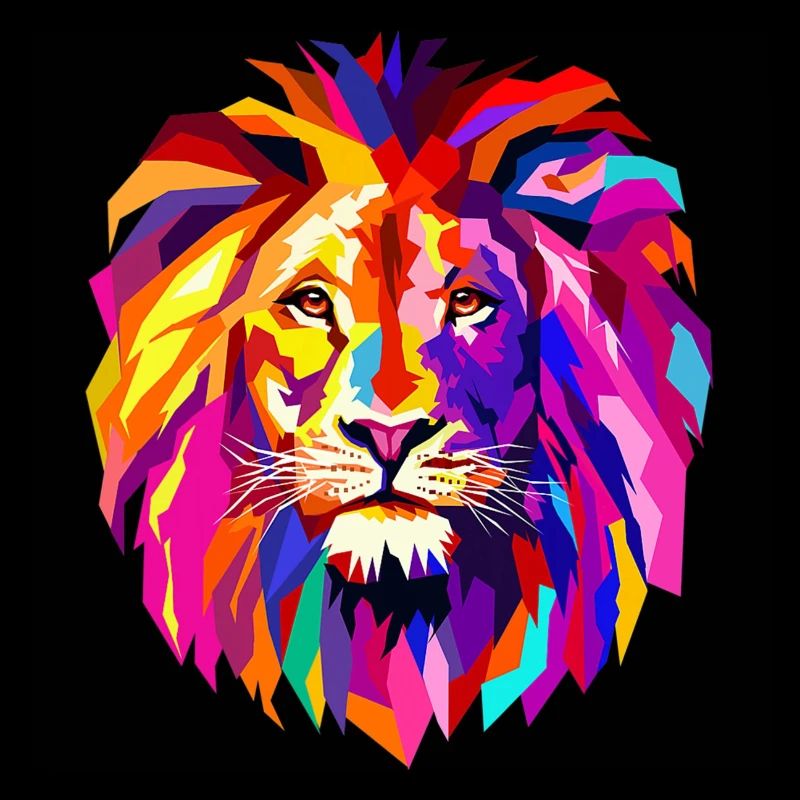 Lion coloré cool