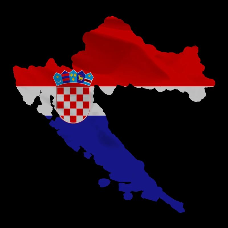 Drapeau croate en forme de pays