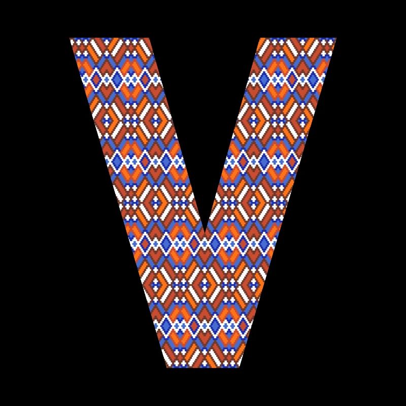 Monogram Letter V- geometric pattern