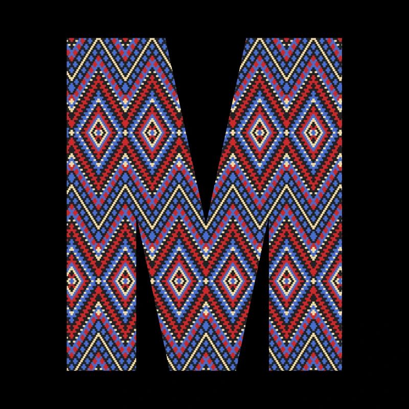 Monogram Letter M- geometric pattern
