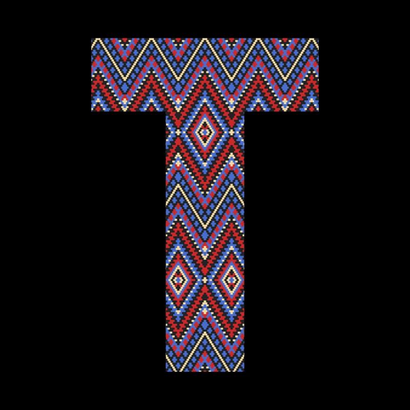 Monogram Letter T- geometric pattern